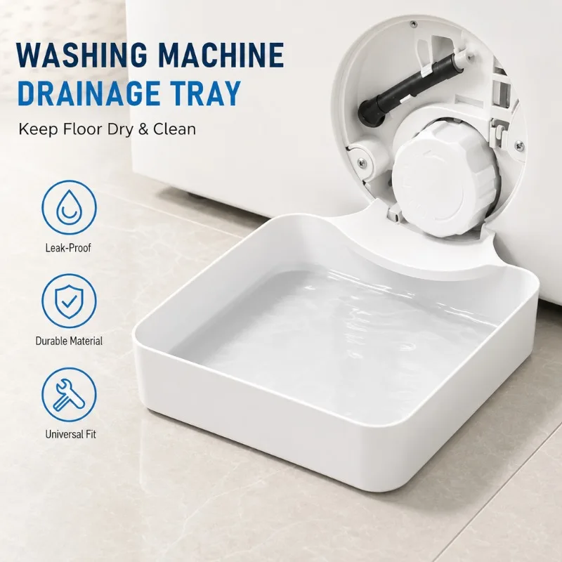 Washing Machine Drain Tray Water Catch Box Leak Collect Pan For Drum Washer Filter Maintenance Laundry Room Floor Protection