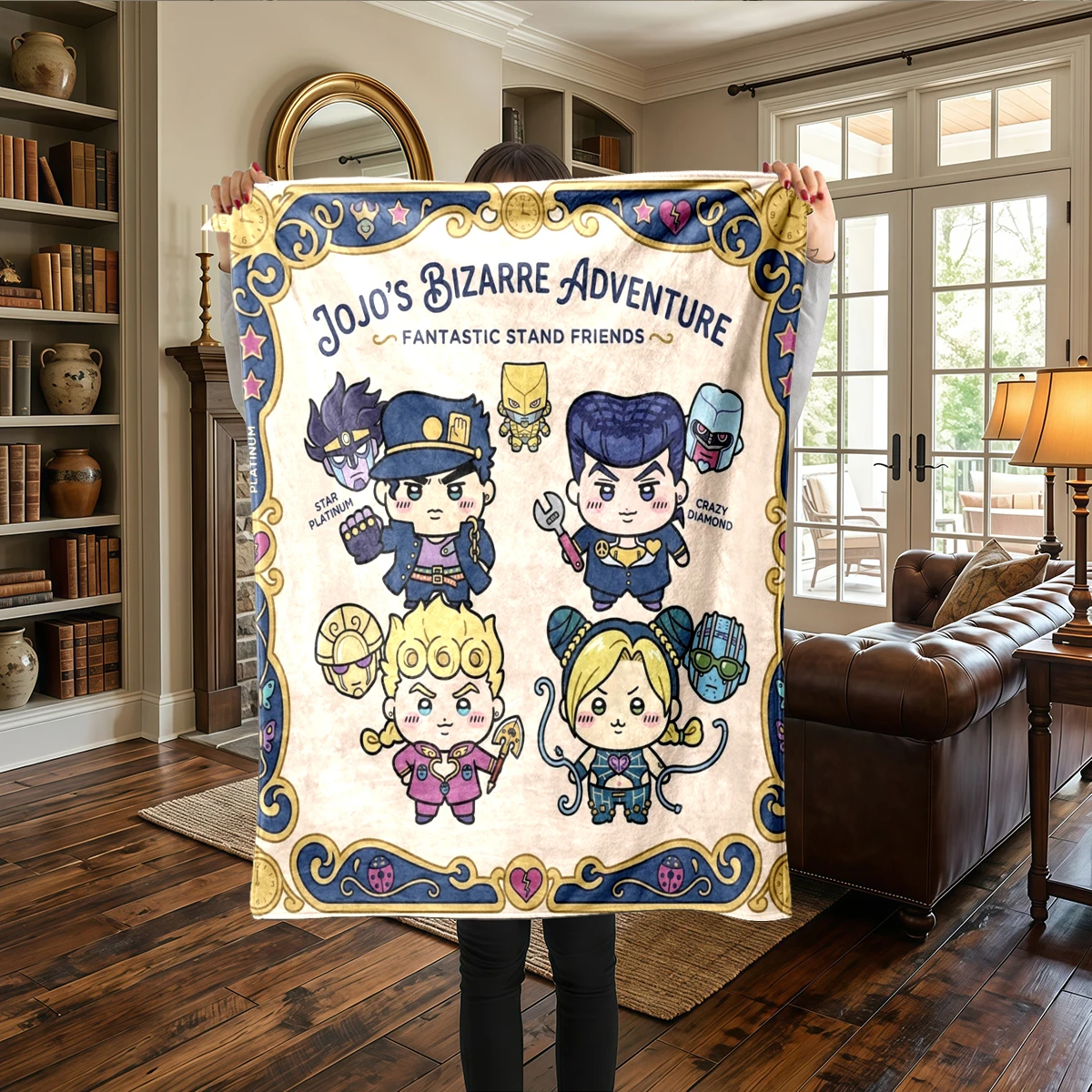 JoJos Bizarre Adventure Print Flannel Blanket Warm Comfortable, For Sofas, Picnics, Travel -HE32