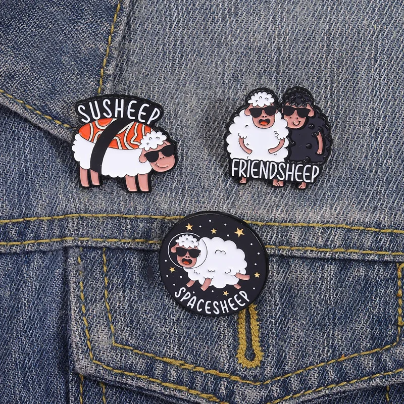 

New Animal Cartoon Goat Metal Badges Spilla Brooches Pins Clothing Backpack Personalized Diy Trendy Decorative Accessories