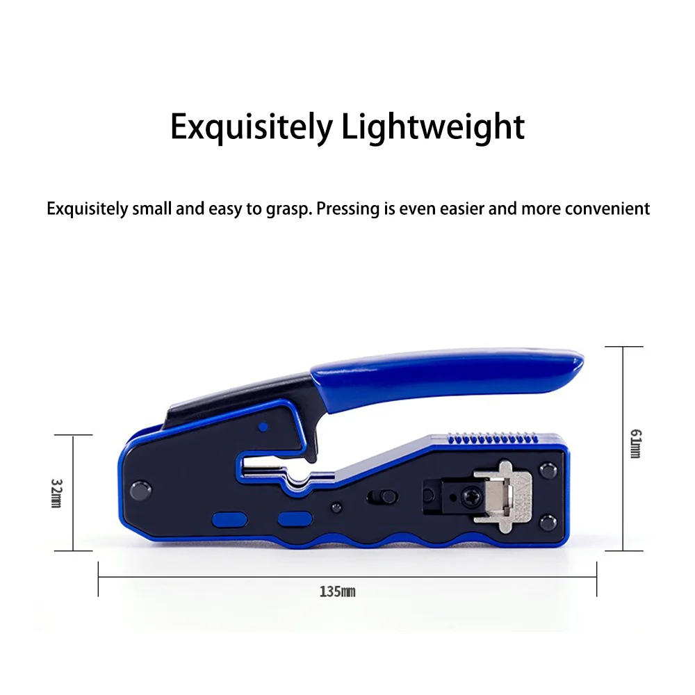 Hoolnx RJ45 Krimptang Passeren Rj45 Crimper Wire Stripper Cutter Voor CAT6 CAT5E 8P8C Pass Thru RJ45 Modulaire Connector