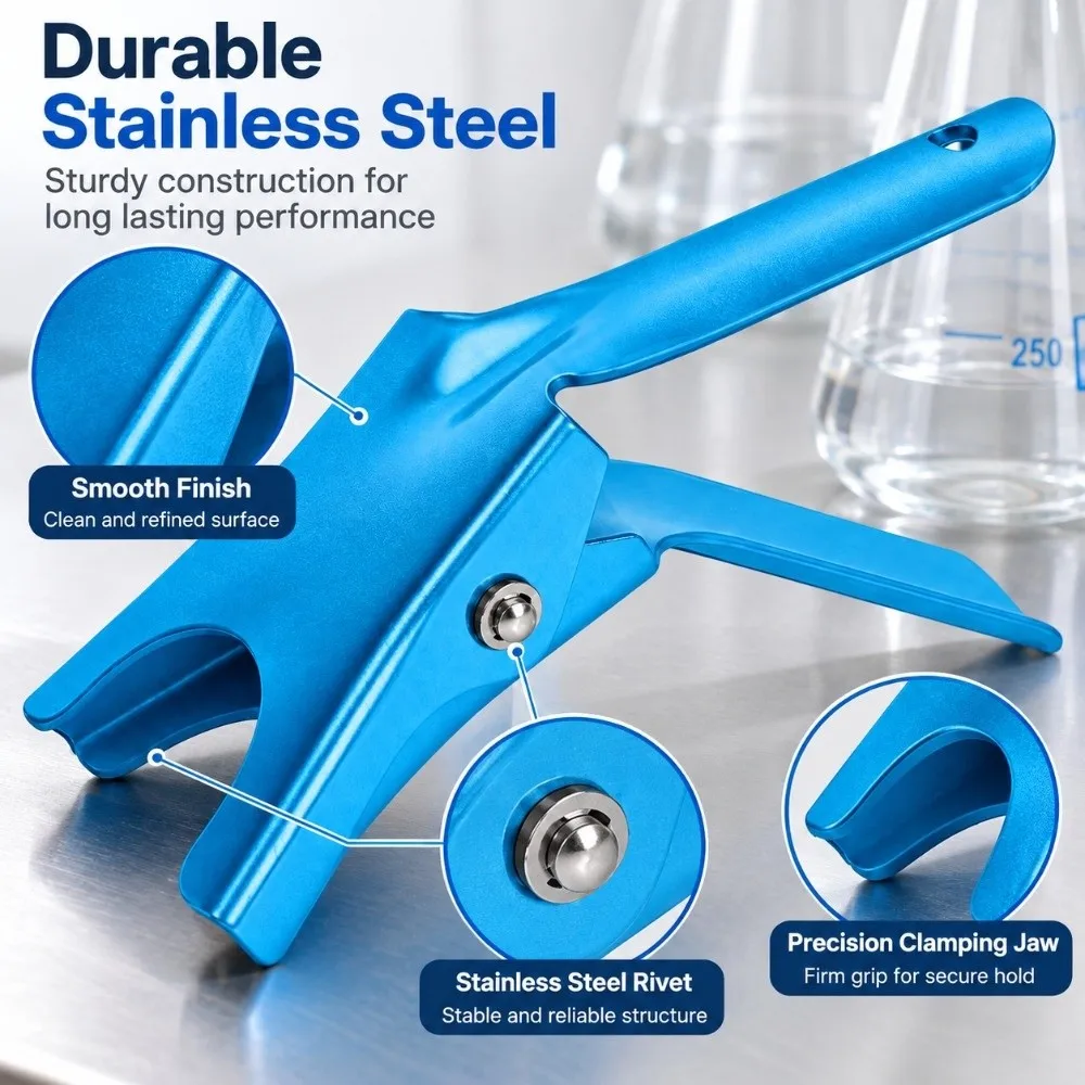 Replacement Stainless Steel Filter Clamp Blue Secure Grip Solvent Filter Clamp Vacuum Filtration Clamp Lab