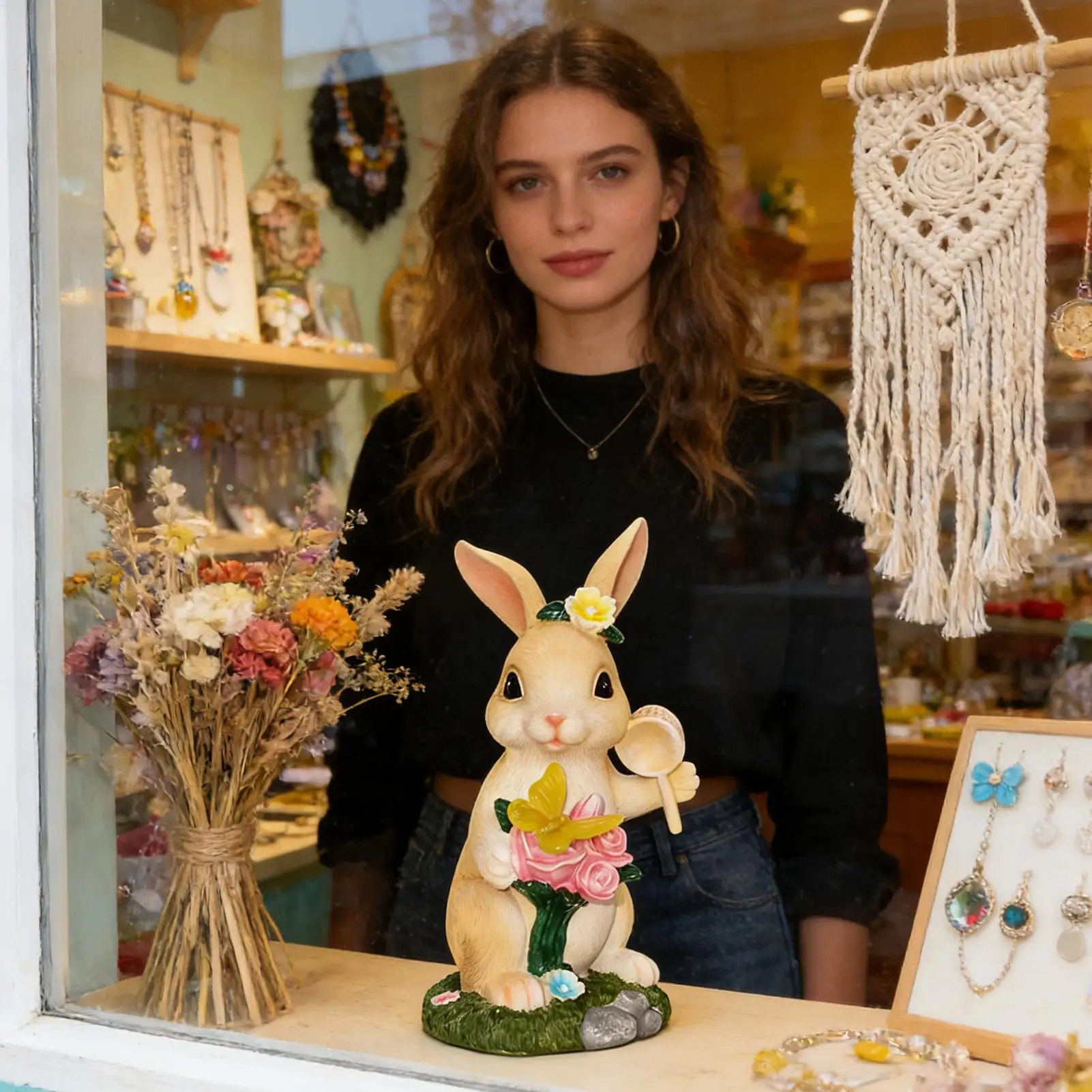 

Забавный водонепроницаемый светильник-кролик на солнечных батареях для декора сада, двора, патио, дорожек, газонов и ландшафта