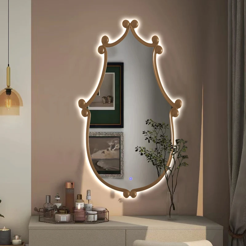 Makeup Bathroom Mirror Irregular Living Room Luxury Bedroom Mirror Shower Large Long Espelhos Para Banheiros Bedroom Decor