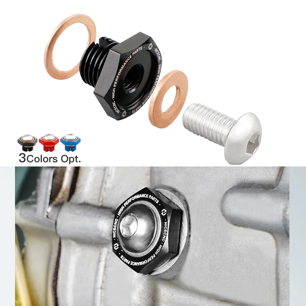 NICECNC Aluminum Reducer Oil Drain Plug For Yamaha Raptor 700 700R Big Bear Grizzly Wolverine Kodiak Timberwolf Kodiak 2006-2024
