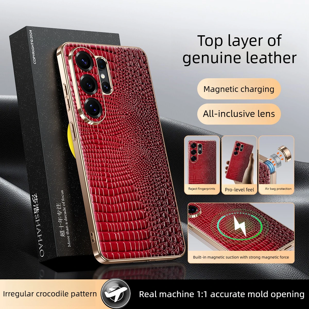 

Genuine leather magnetic phone case for samsung galaxy s26 Ultra new built-in magnetic for magsafe ultra-thin funda s26 ultra