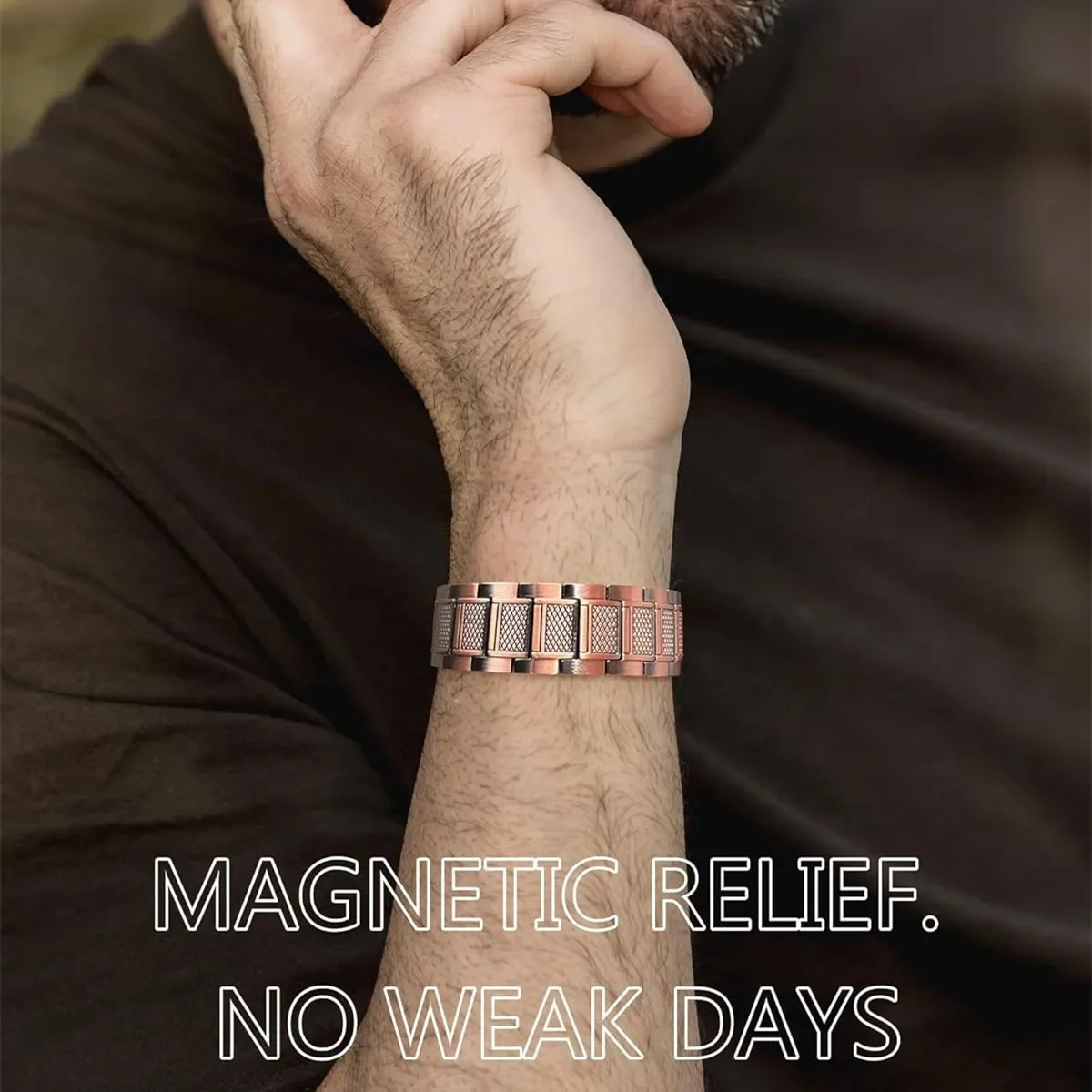 سوار نحاسي ممتاز لصحة الرجال مع تصميم شبكي معصمه مغناطيسي هدايا مجوهرات