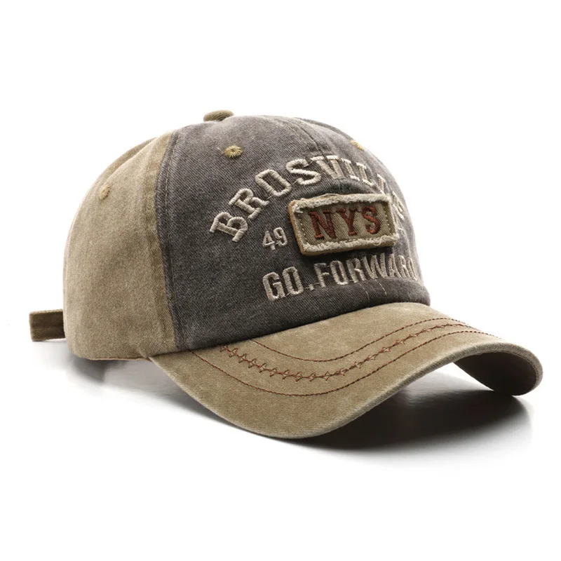 Retro Streetwear Washed Distressed Baseball Cap Unisex Embroidered Adjustable Cotton Hat Daily Outdoor Hiking Travel