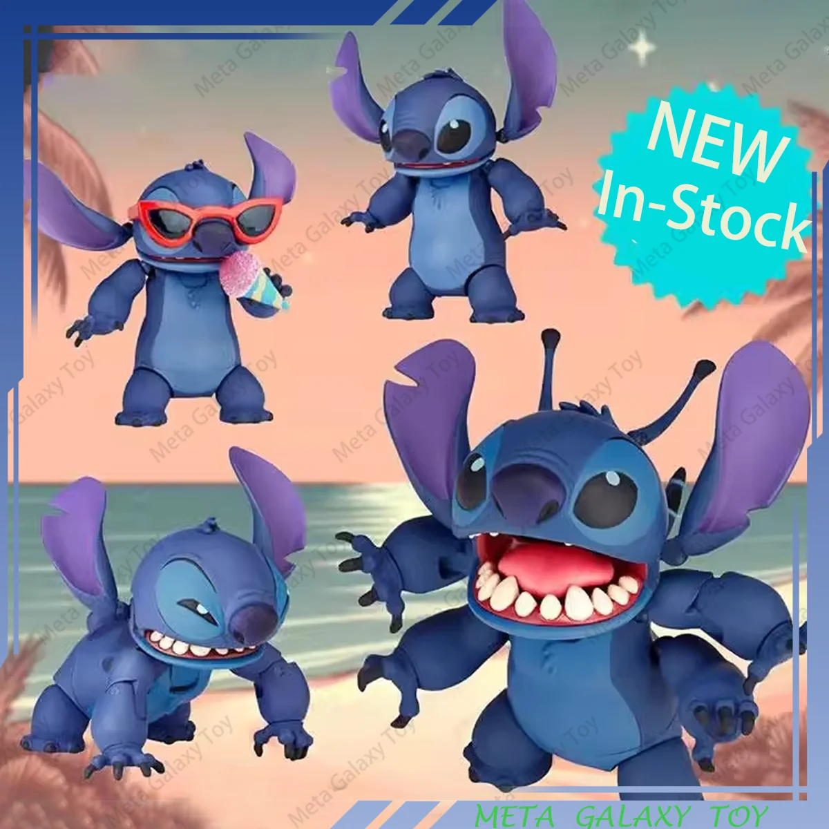 

New KAIYODO Disney Stitch Action Figure Revoltech Stitch Figurine Joint Mobile Model Custom Toys Collection Birthday Kids Gifts