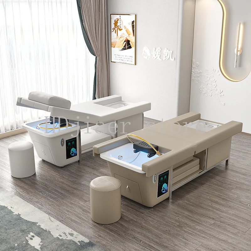 

Electric lifting bed for hair washing, foot washing, massage, and head therapy, with water circulation