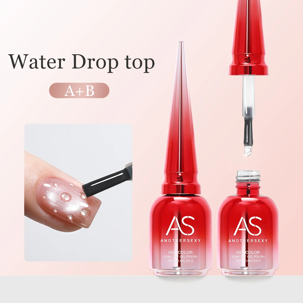 2er-Set 15ml Nail Art Gel 3D Wassertropfen Top Coat Gel Nagellack Set Klare Wassertropfen Non-Wipe Sommer-Design Lack Gel-Politur