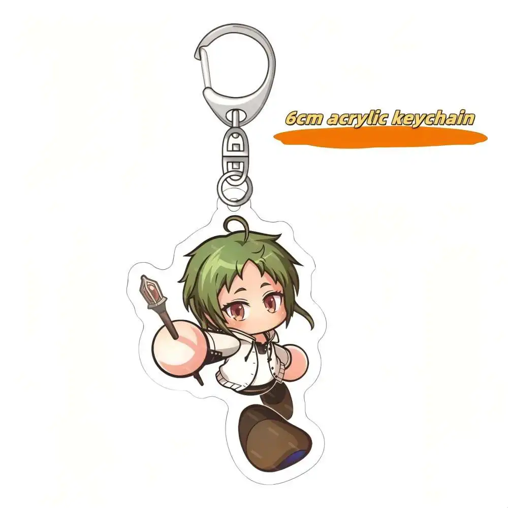 6cm Mushoku Tensei Anime Acrylic Keychain - Jobless Reincarnation Character Keyring Gift for Fans -Rudeus Eris Sylphiette Design