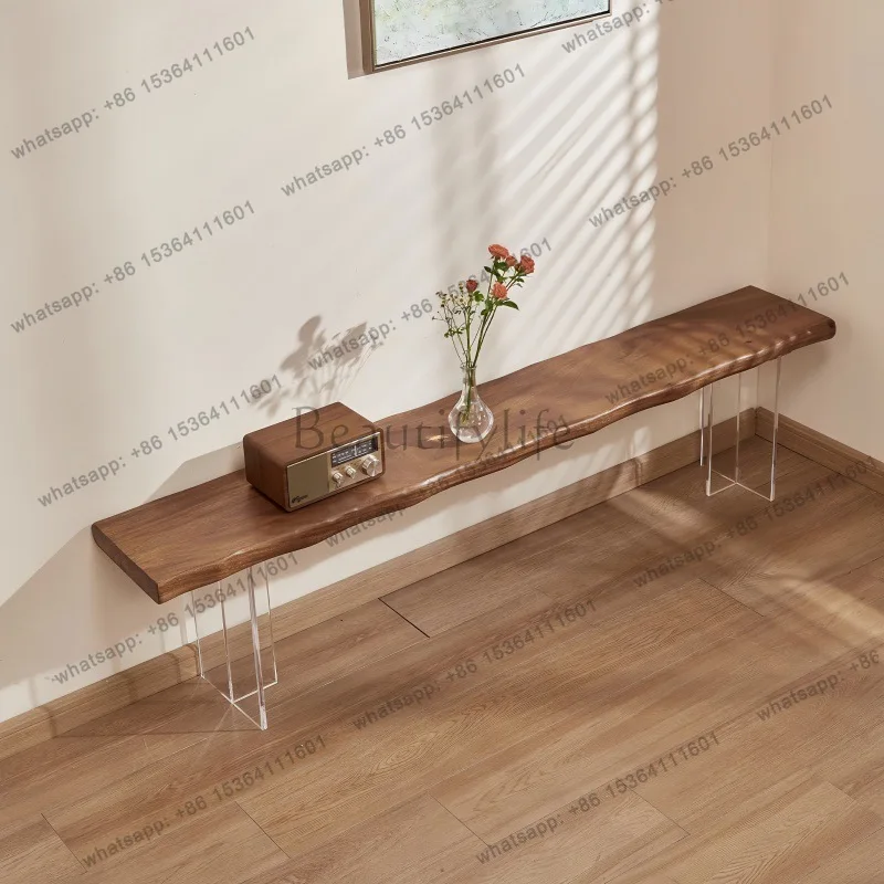

Walnut Bench Simple Acrylic Dining Chair, Household