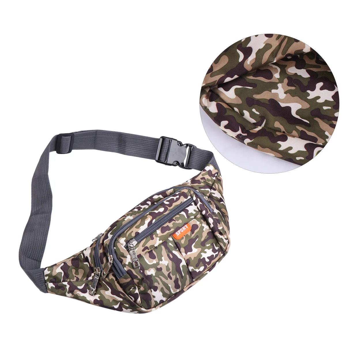 

Lightweight Camouflage Fanny Pack Adjustable Waist Pack Stylish Compact Storage Bag for Running Hiking Gym Travel Daily Use Men