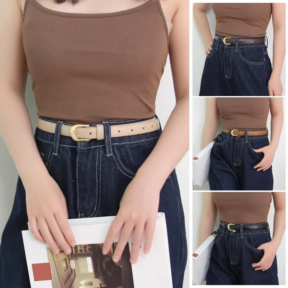 100cm Women Belt Adjustable Length Imitation Leather Waistband Solid Color Waist Belt Dresses Shirts Pants Skirts Accessories
