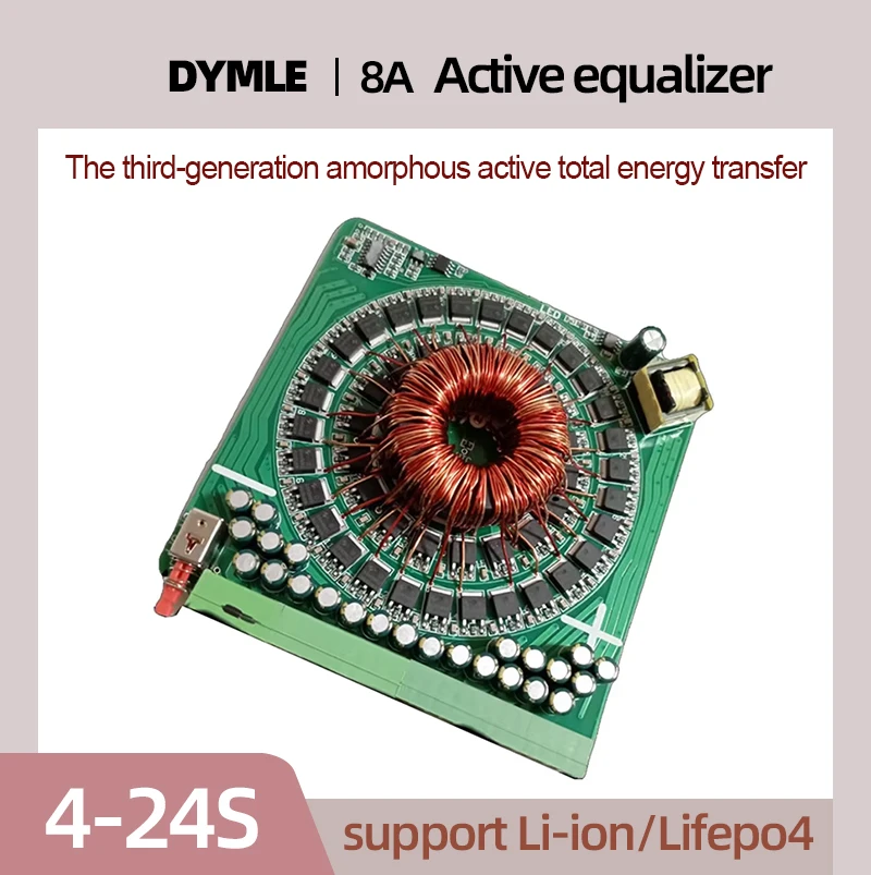 

DYMLE 4~24S Cells Balancer Lifepo4 Li-ion Battery Energy Capacitor Lithium Pack BMS Accessories Smart Active Balancer
