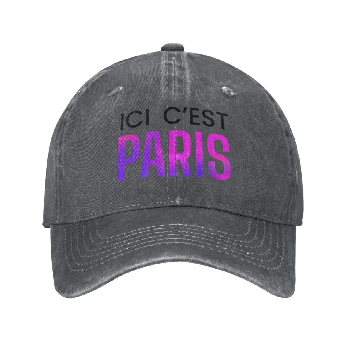 Ici C'est Paris Holographic Text (black) Baseball Cap Golf Wear |-F-| For Man Women's