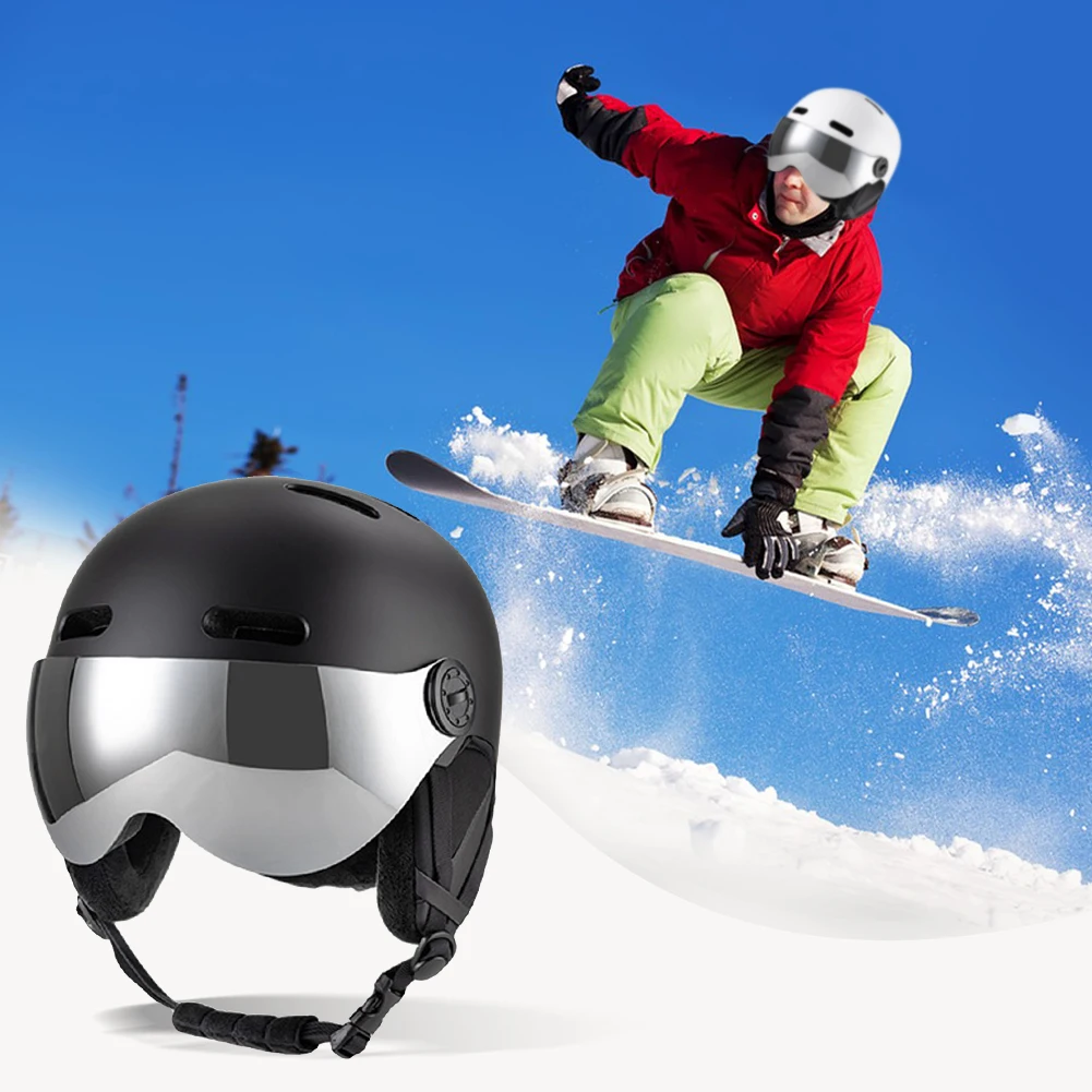 Casco de esquí de invierno, casco de Snowboard con gafas, casco de bicicleta, carcasa protectora de ABS, casco de seguridad de espuma EPS para hombres, mujeres y jóvenes