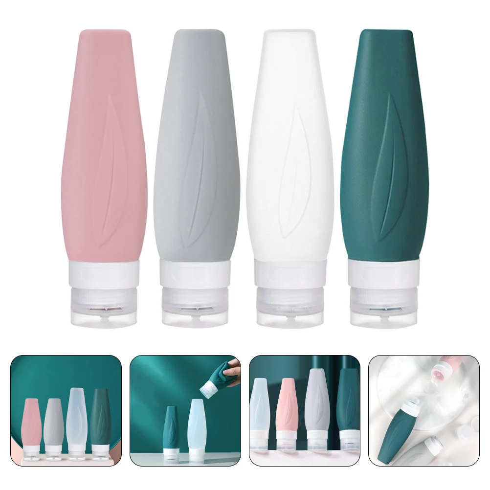 

Makeup Travel Containers Silica Gel Bottle Toiletries Lotion Dispenser Bottles Leakproof for