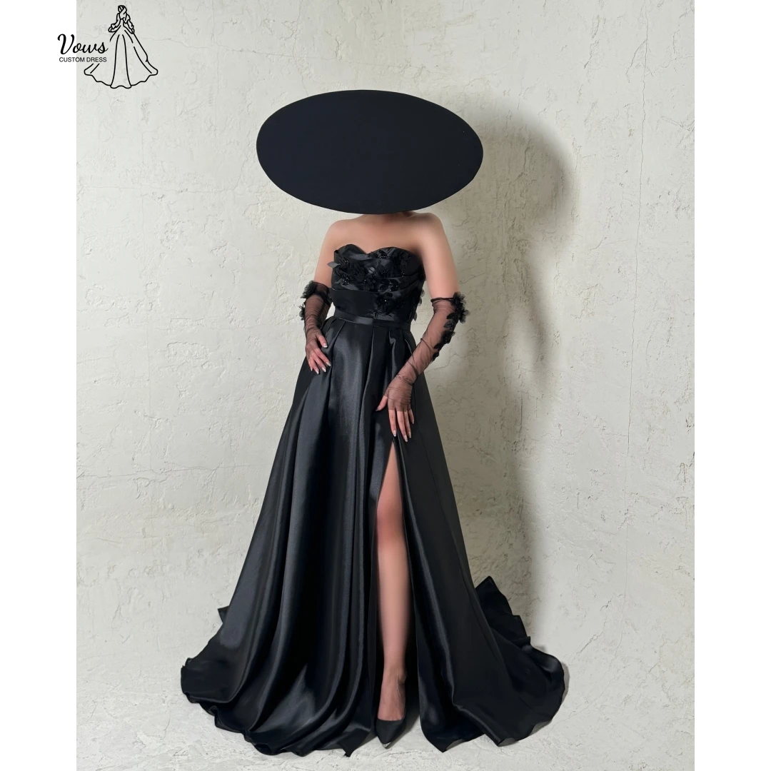

Vows Line A Evening Dresses Woman Elegant Party Dresses for Women Luxury Evening Dress 2025 Satin Cloth Custom Made Flower Prom