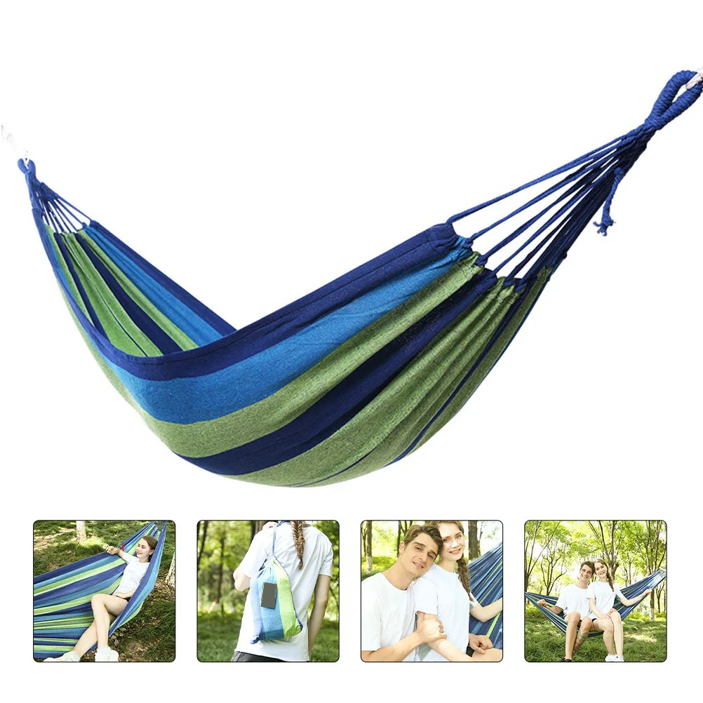 

Double Portable Camping Hammock Outdoor Indoor Canvas Hiking Garden Hang Garden Hammock Canvas Swing