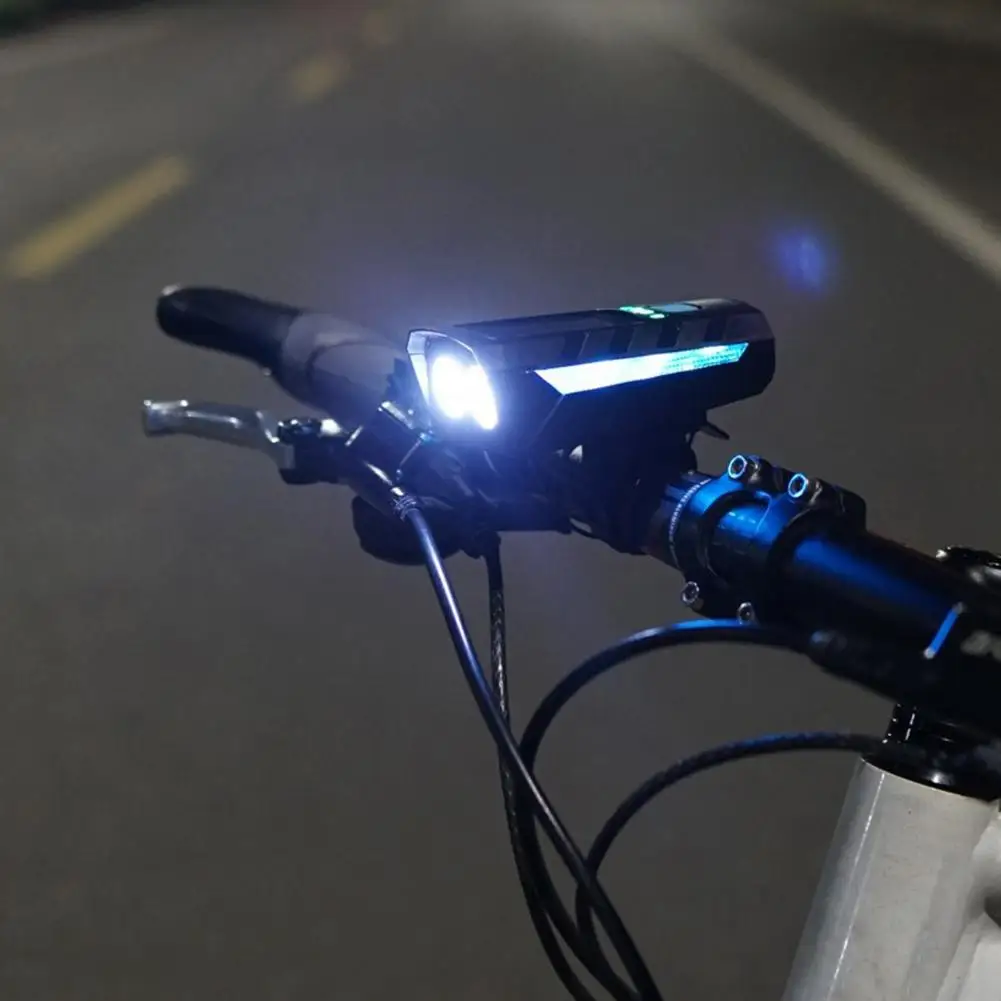 Easy Installation Bike Light Cycling Companion Solar-powered Waterproof Bike Light with High Lumens Built-in Horn for Safe