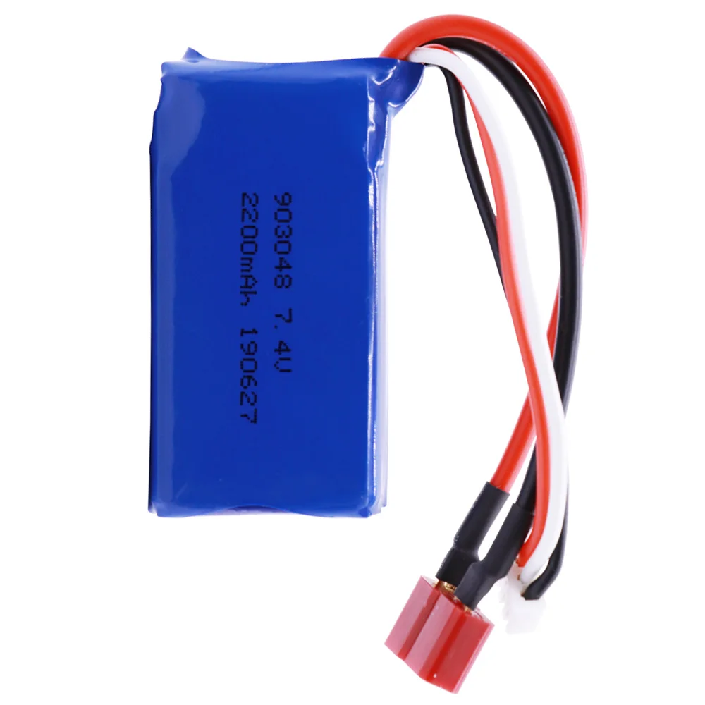 7.4V 2200mAh 903048   Akumulator Lipo z zestawem ładowarek do WLtoys A959-B A969-B A979-B K929B RC samochód ciężarowy łódź helikopter części zamienne