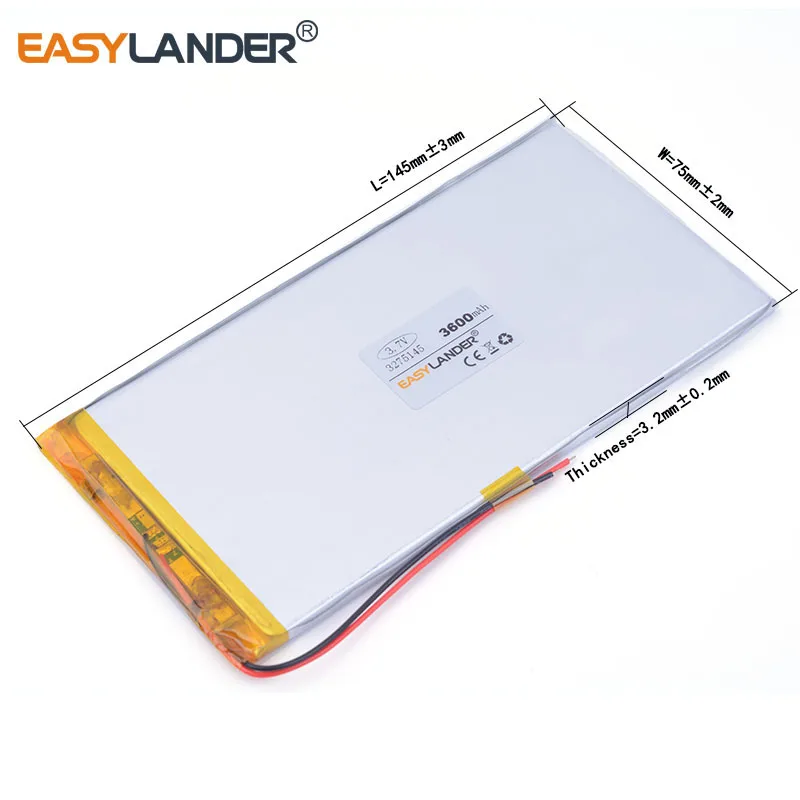 Tablet battery 3275145 3.7V 3600MAH A thin polymeric product Battery Tablet PC digital audio batteries battery Navigator