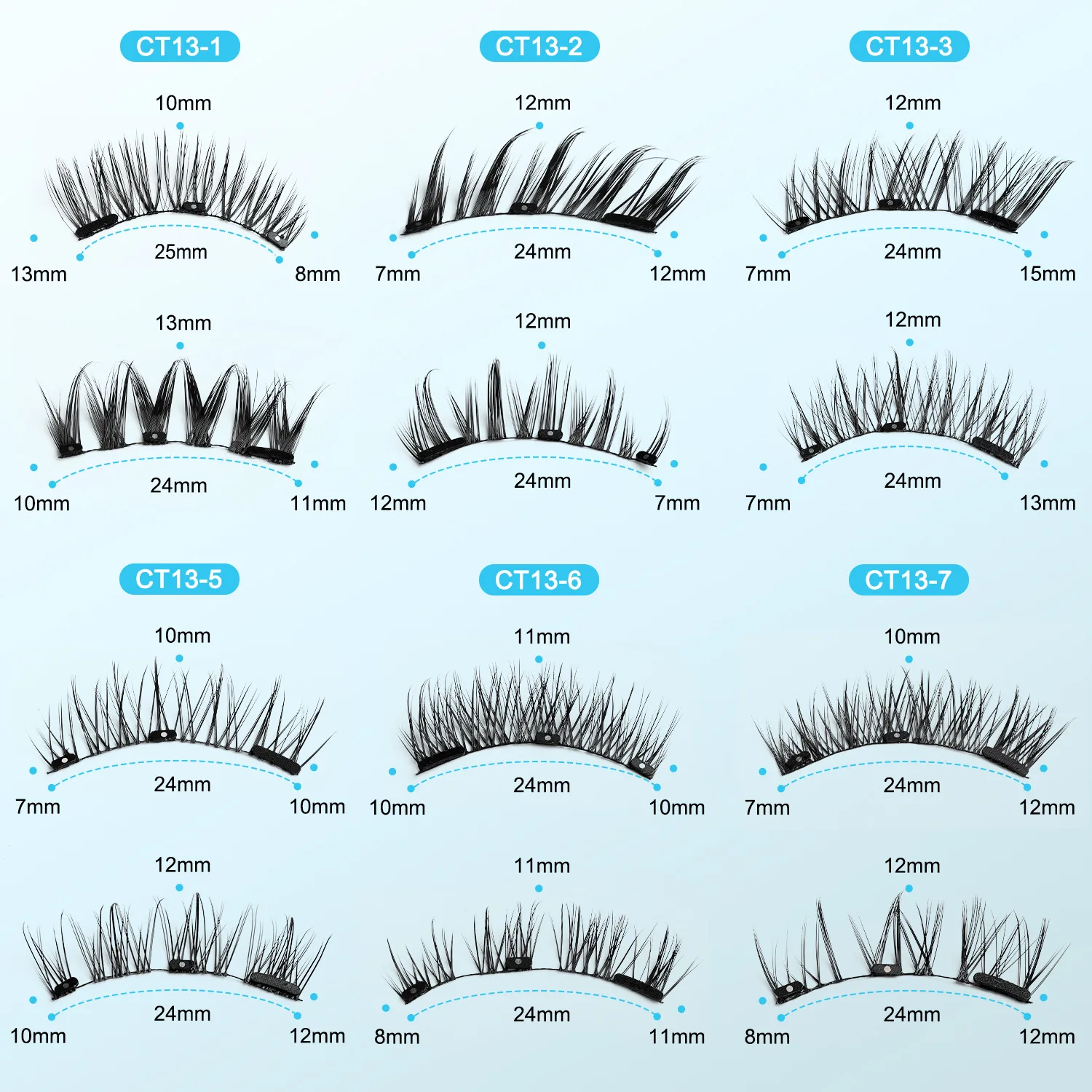 2 pares de cílios magnéticos grossos gato cílios postiços conjunto de maquiagem reutilizável sem cola flully e encaracolado personalizado e atacado