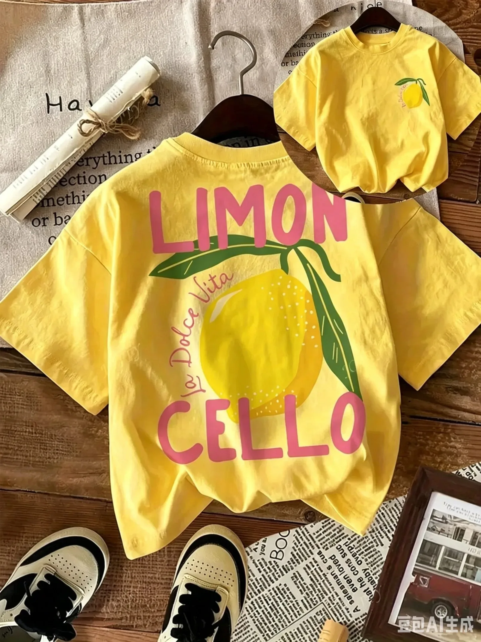 Neues Sommer-Baumwoll-T-Shirt für Kinder, lässiger Alltagsstil, atmungsaktiv und bequem, kurzärmelig, mit einem Cartoon-Zitronenmuster. – Detail 11