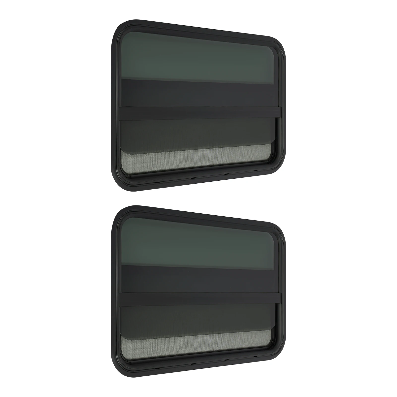 2PCS RV Windows Rounded Sliding Vertical Slide Window Good Sealing for Construction Vehicles RV Privacy Screen Window