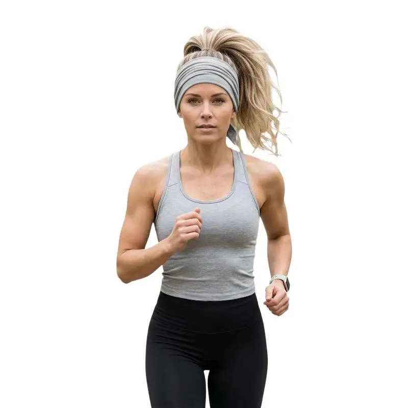 Breite Stirnbänder für Frauen, Stilvolle Kopfwickel, Boho-Haarbänder, Sport-Yoga-Turban, Rutschfestes Baumwoll-Bandana, Haaraccessoires – Detail 7