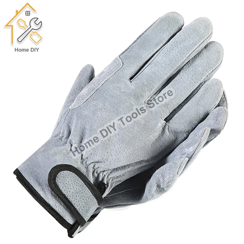 Work Gloves Leather Workers Work Welding Safety Protection Garden Sports Motorcycle Driver Wear-resistant Wood Cutting