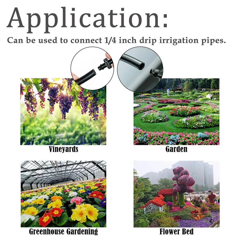 Drip Irrigation Barbed Connectors Kit Barbed Connectors Irrigation Fittings for Vegetable Garden Lawn Flower Pot