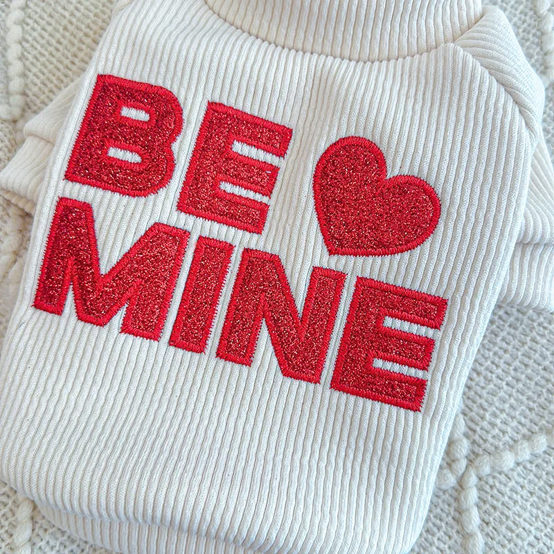 Pet Dog Cat Clothes Spring T-shirt Cute Peach Heart Sweater Clothing Puppy Valentine's Day Shirt For Small Dog Costume Apparel