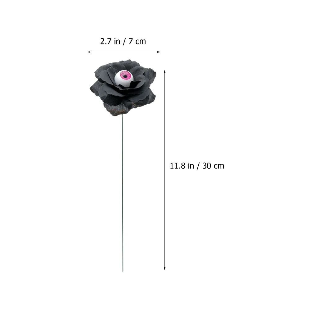 

4 Pcs Halloween Garden Sign Black Rose Decoration Outdoor Decorations for Porch