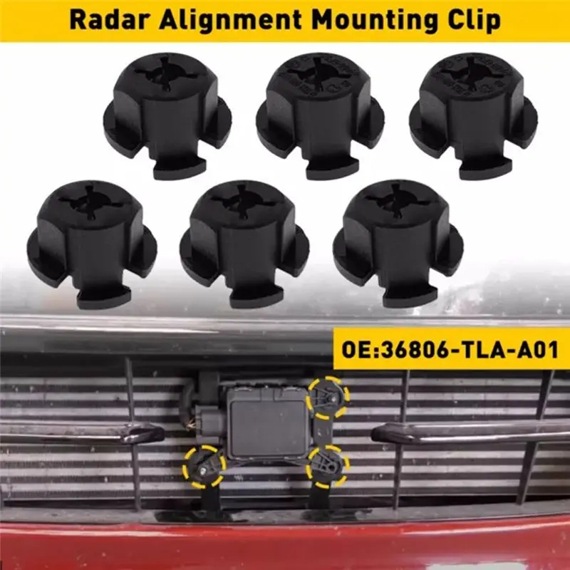 6 Pcs ACC Radar Alignment Mounting Clips Buckle For Honda Civic Accord CR-V Interior Accessories 36806-TLA-A01