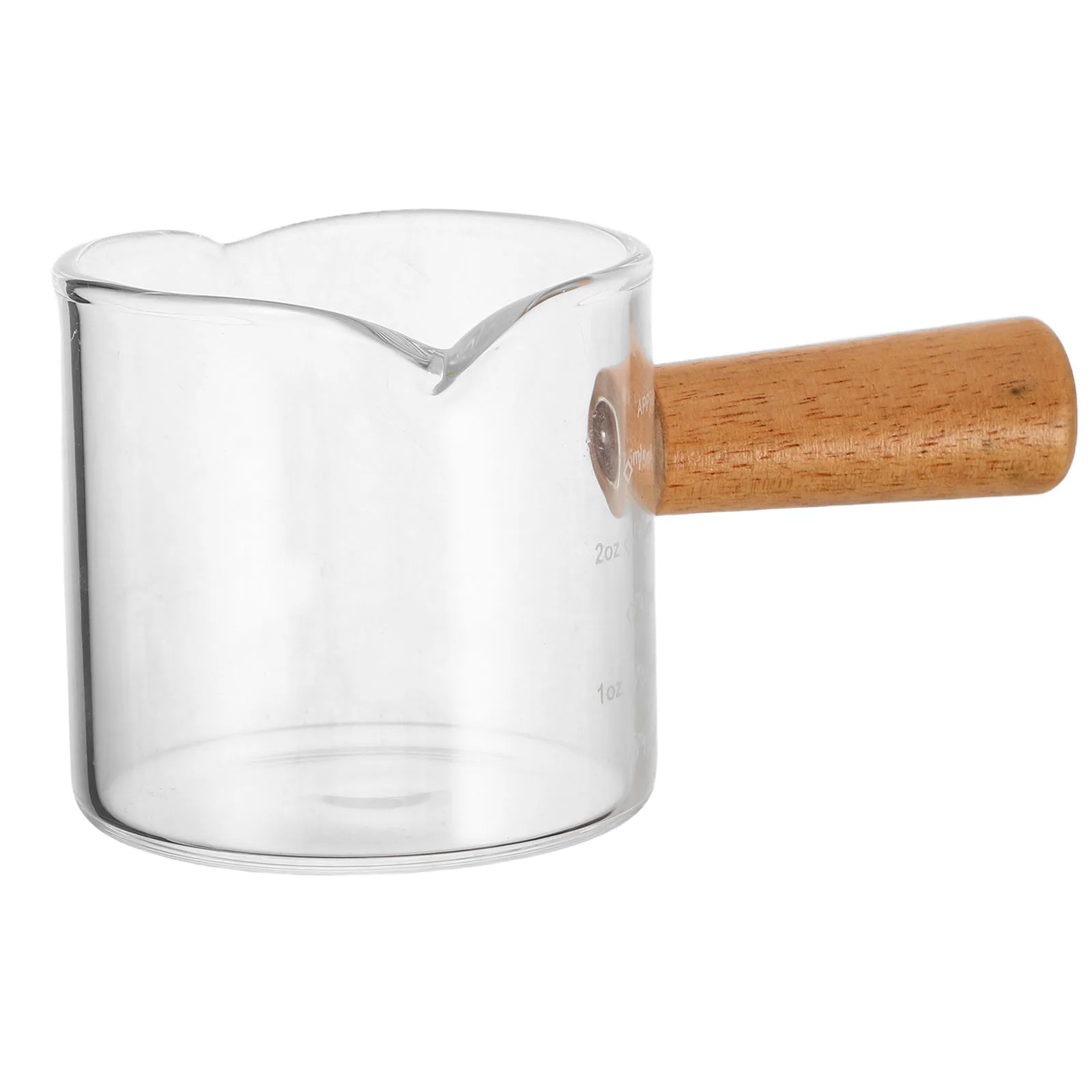 

Espresso Cup Cups Glass Measuring for Coffee Small with Handle Double Spout Wood Mini