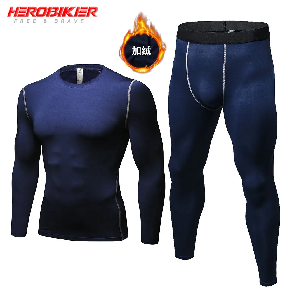 Herren-Thermounterwäsche-Set mit Fleece-Futter, Motorrad, Skifahren, Basisschicht, Winter, warme lange Unterhosen, Hemden und Oberteile, Anzugkleidung