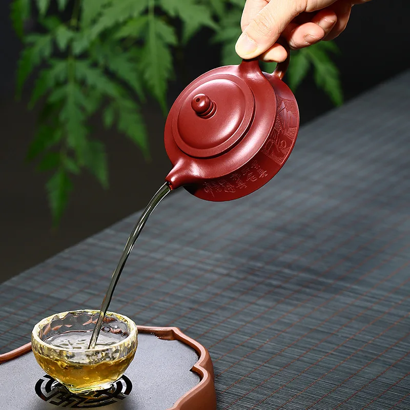 120ml Chinese Yixing High-end Purple Clay Teapots Famous Artists Handmade Squirrel Grape Xishi Tea Pot Kettle Tea Set Collection