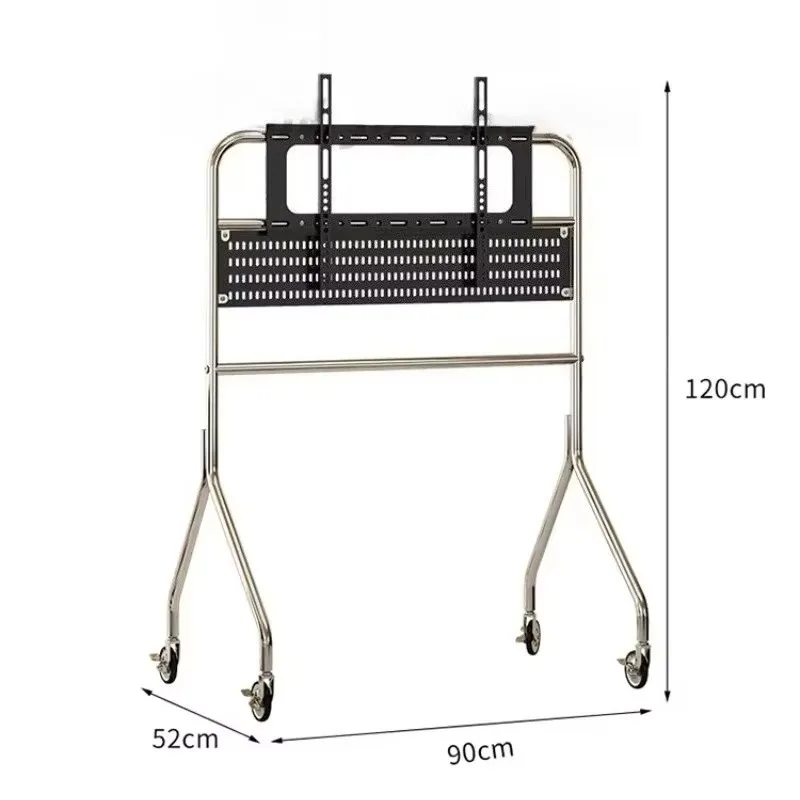 TV Racks All-purpose Rolling TV Stand Stainless Steel TV Trolley, Simple Structure Easy To Assemble for Global Family Daily Use image 3