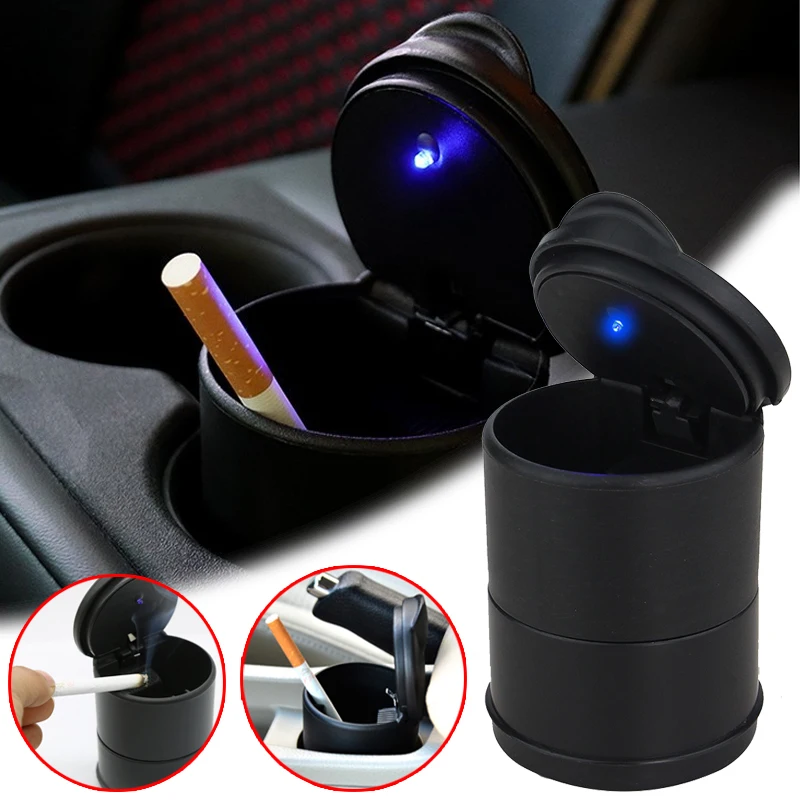 

Universal Car LED Ashtray Garbage Coin Storage Cup Container Cigar Ashtray Holder Auto Interior Accessories Car LED Ashtray