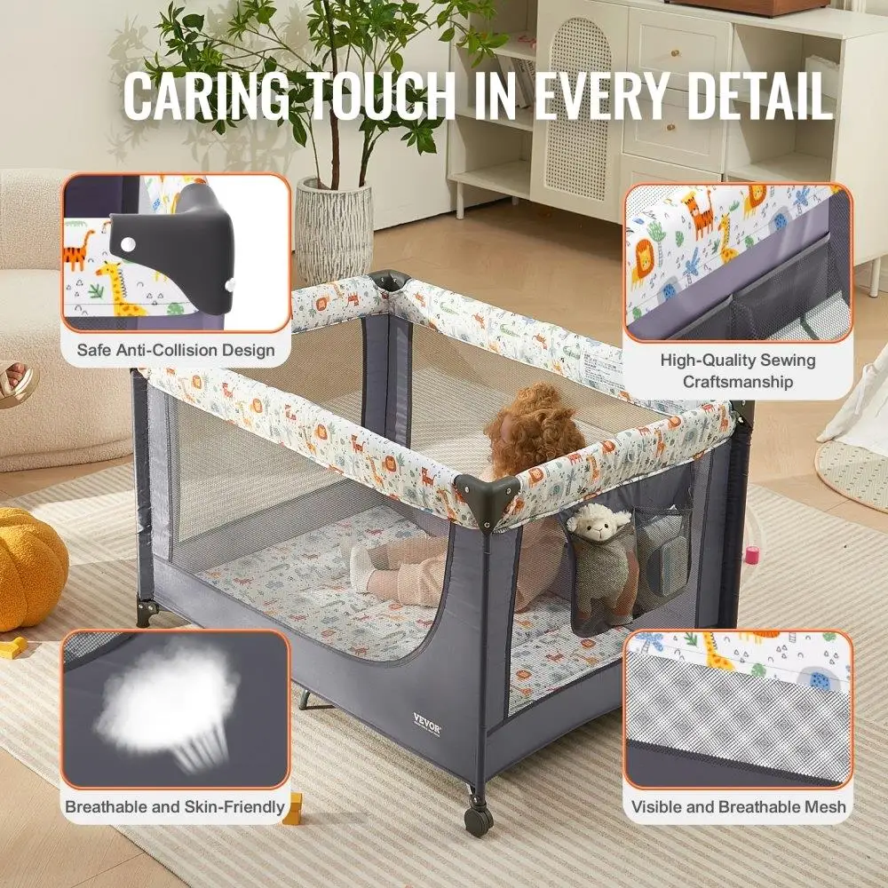Baby Box Snel Opvouwbare Draagbare Baby Peuter Hek Spelen Tuin En Wielen