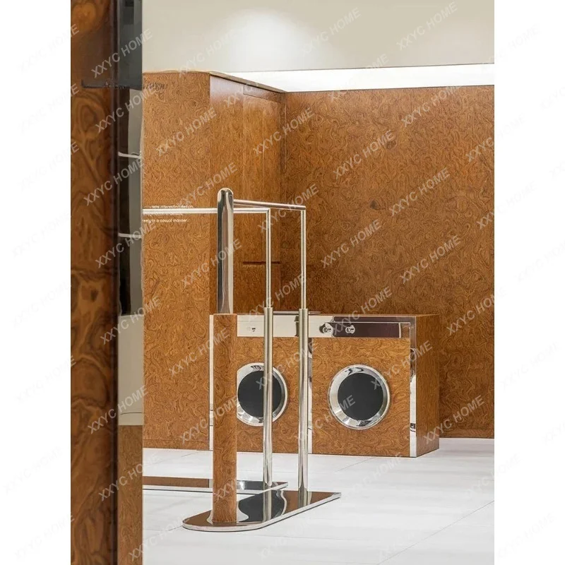 JYAFGFGClothing store display rack high-end stainless steel middle island rack special floor type