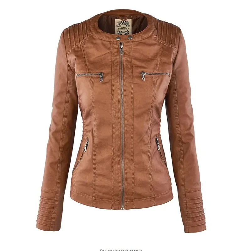 Blouson d'hiver similicuir PU femme, basique, à capuche, surdimensionné, pour moto, 2022