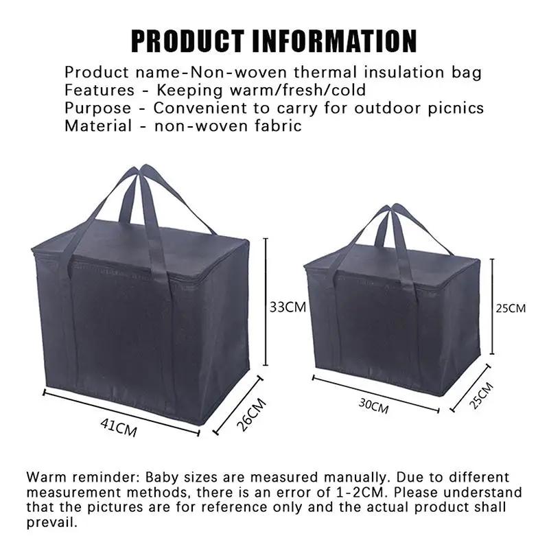 Large Capacity Insulated Lunch Bag Portable Thermal Cooler for Work Picnic Beach Hiking Outdoor Family Trips view 6