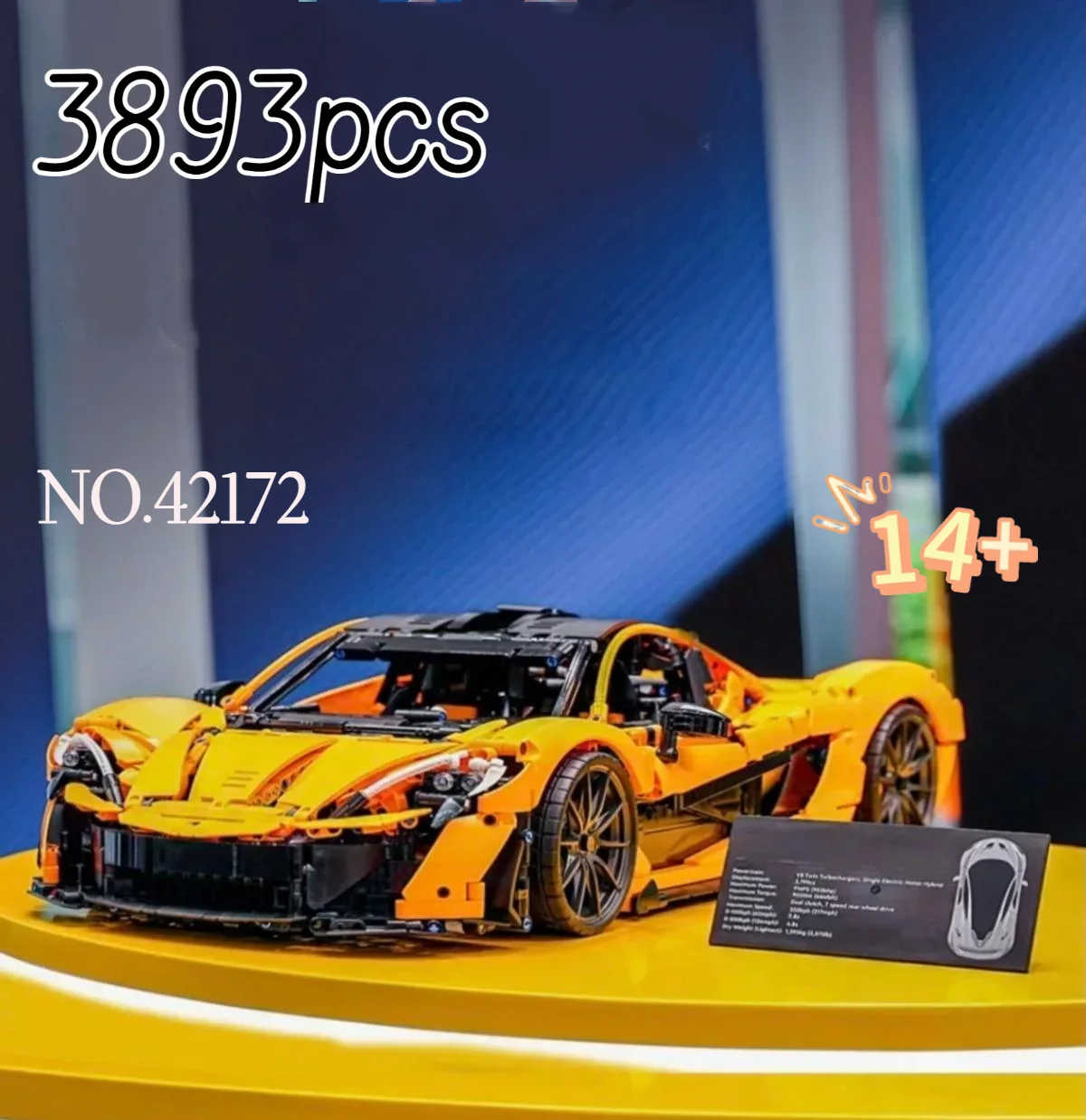 Nouveautés 3893 pièces blocs de construction 42172 McLaren P1 Moc briques modèle pour adultes voiture de sport jouets pour garçon cadeaux de noël