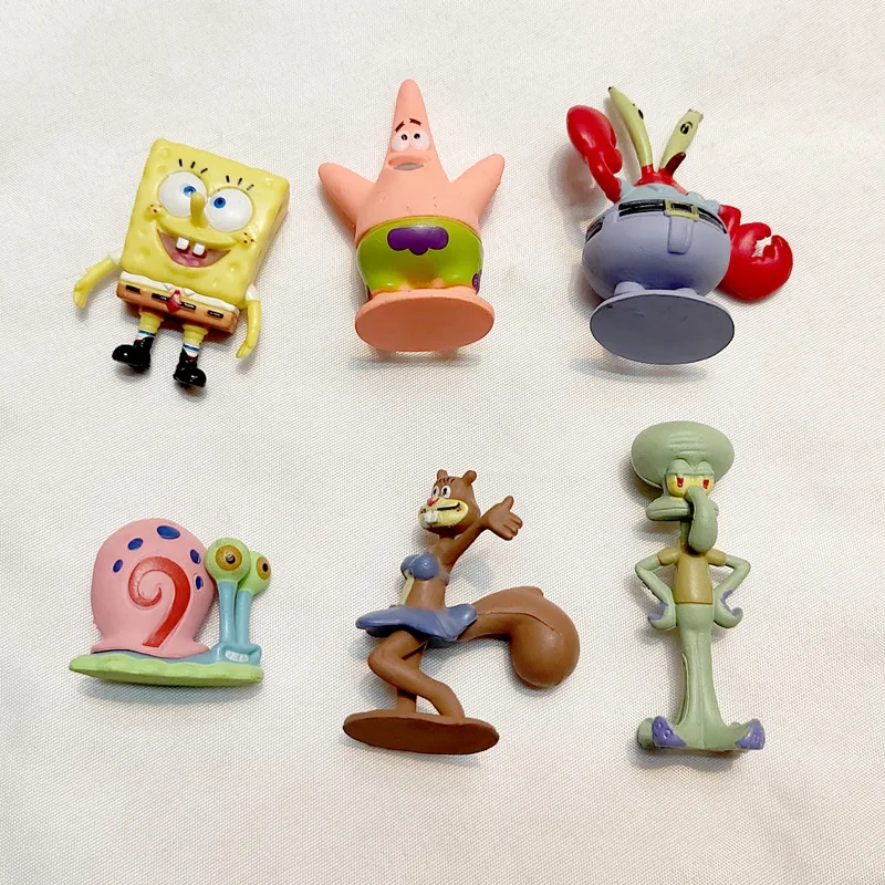 6Pcs/Set SpongeBob SquarePants Figure Bob Crab Boss Patrick Star Action Figures Patrick Star Anime Figurines Children Toys