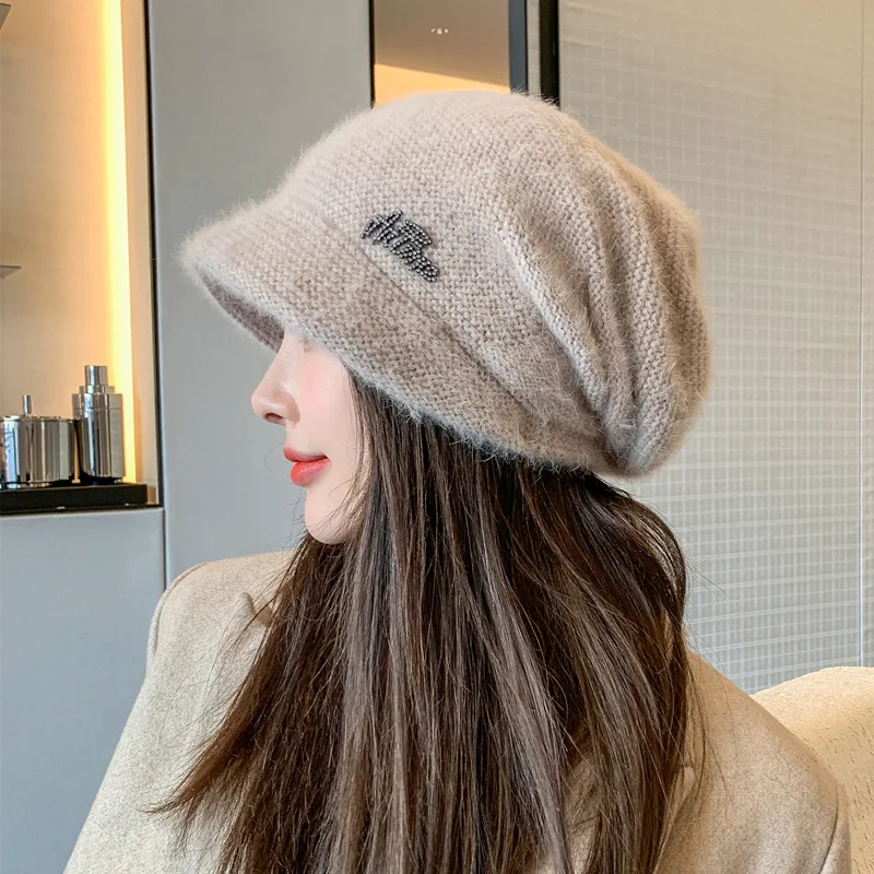 Fashion Winter Hat Real Rabbit Fur Winter Knitted Hats For  display picture 2