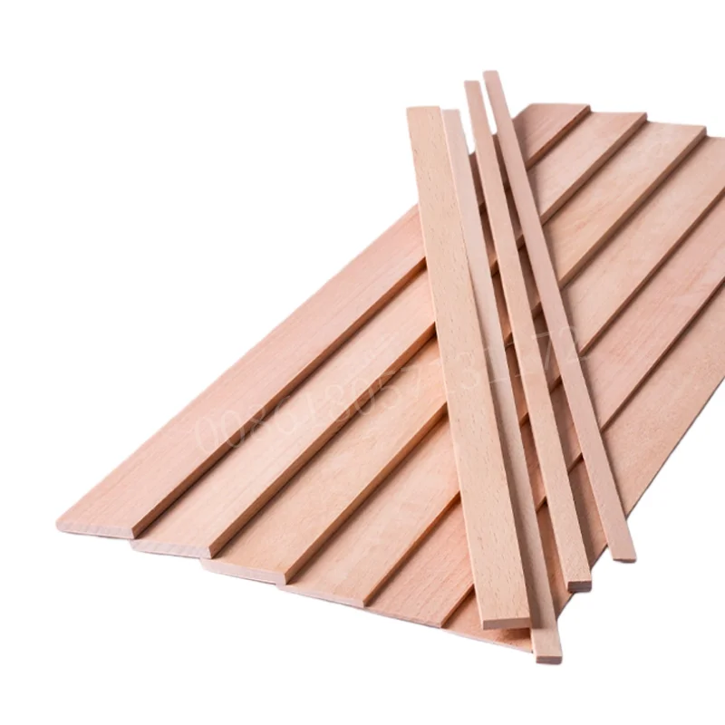 Custom Natural Beech Wood Strips Slats 40 Pieces, Thickness 0.6mm to 2mm, Widths 2mm to 7mm, for DIY Furniture Woodworking
