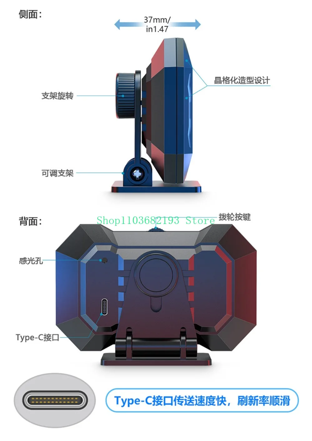 Car HUD Head-up Display LCD OBD Speed Water Temperature Fuel Consumption Multifunctional New Declinometer P25